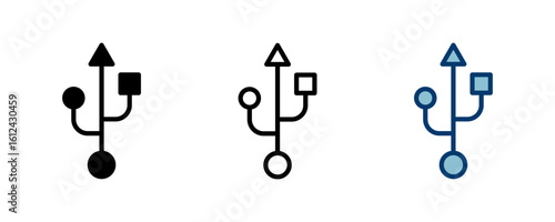Usb icon vector isolated on white background. Flash disk icon vector