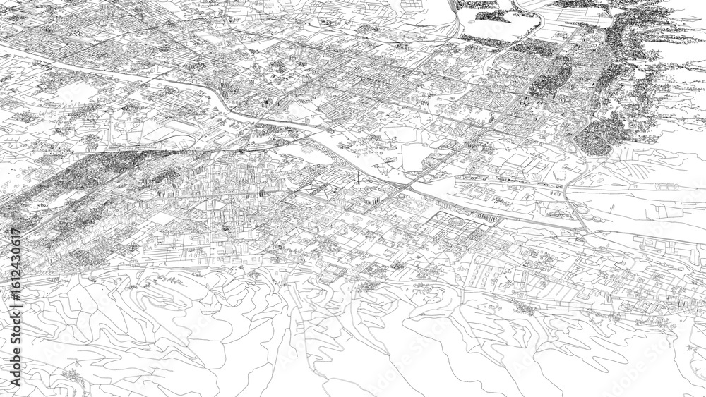 Fototapeta premium 3D illustration of city and urban in Dushanbe Tajikistan