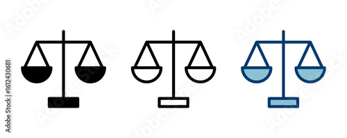 Scales icon vector isolated on white background . Law scale icon. Justice sign