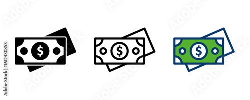 Money icon vector isolated on white background. Money vector icon. Dollar icon