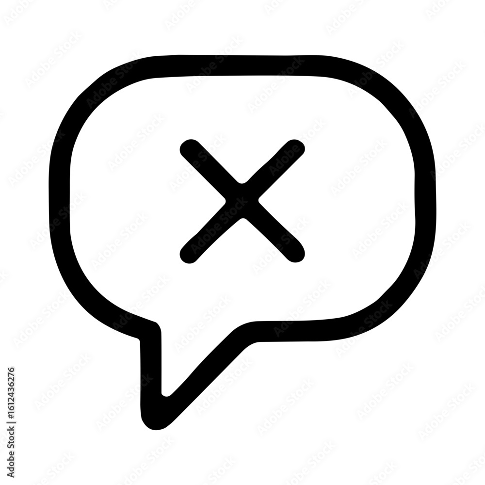 Obraz premium Simple Line Style Error Message Bubble Shape Icon Illustration