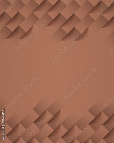 Abstract. square geometric color tone mocha mousse background. light and shadow. Vector.