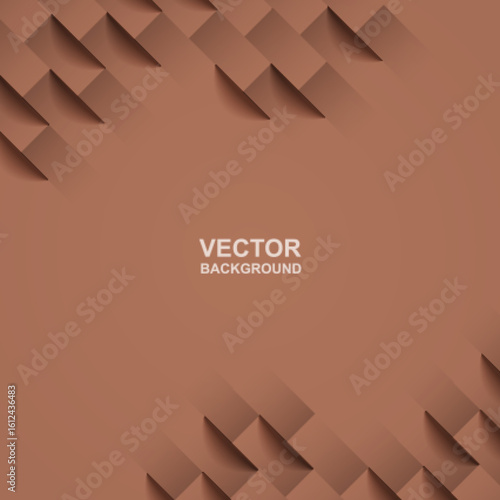 Abstract. square geometric color tone mocha mousse background. light and shadow. Vector.