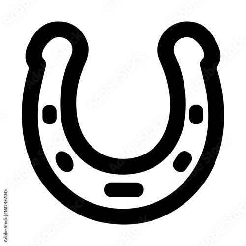 Minimalist Outline Horseshoe Symbol of Good Luck Icon Sign
