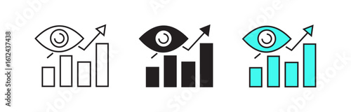  Increasing Views or Visibility Chart Icon - Analytics & Growth