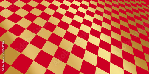 chess board pattern gold and red