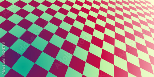 diagonal chess board pattern with red and green color combination