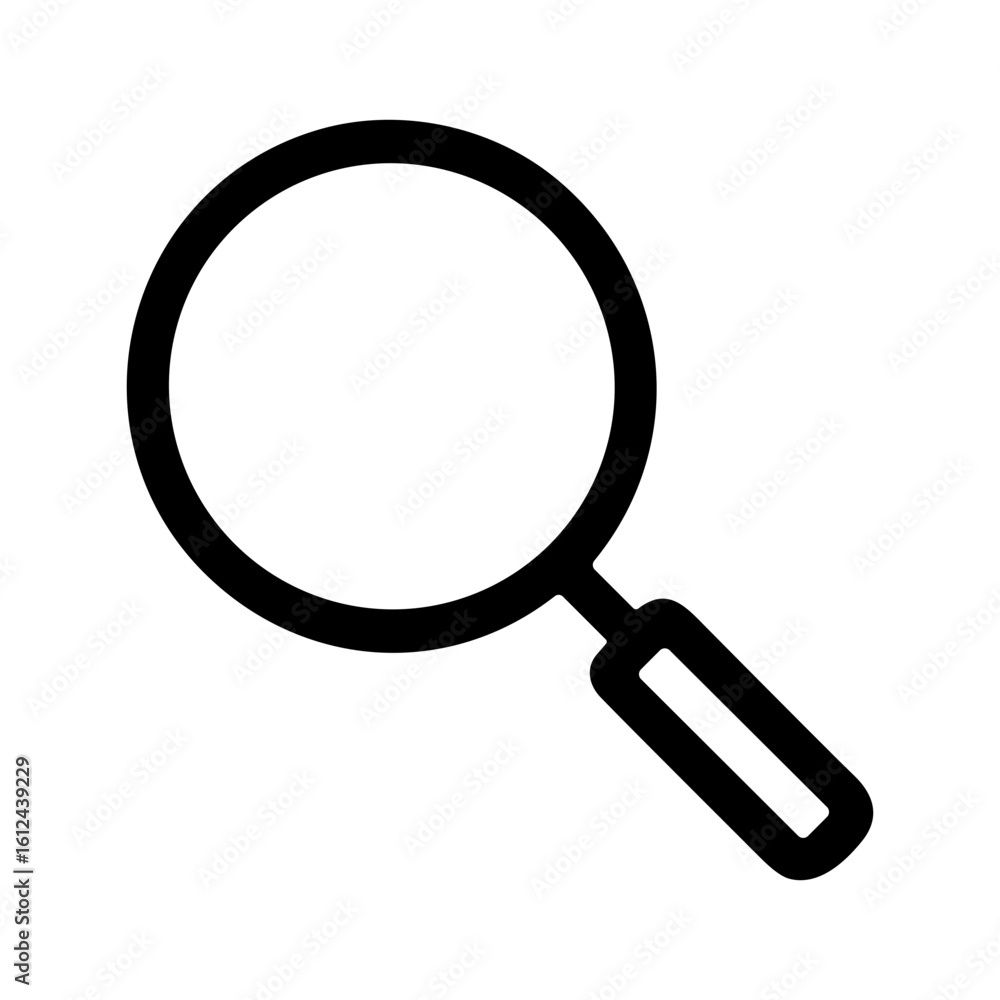 Simple Line Art Magnifying Glass Icon for Search Symbol Illustration Simple Line Art Magnifying Glass Icon for Search Symbol Illustration