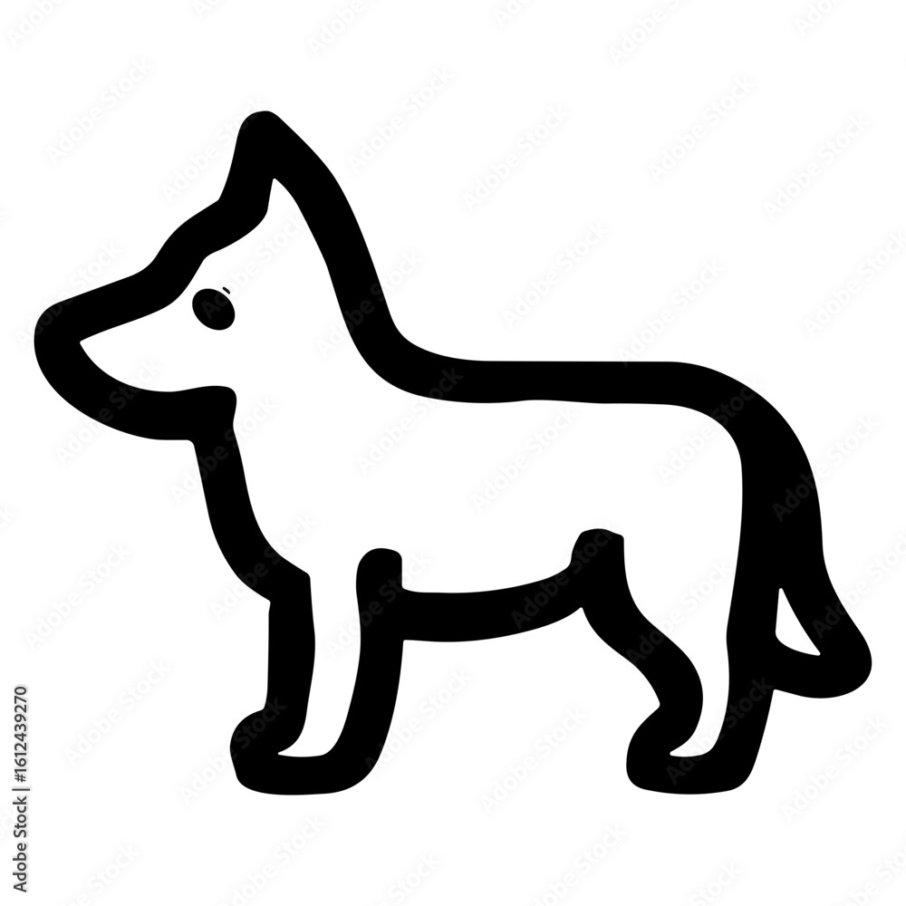 Simple Outline Drawing of a Side View of a Dog Illustration Simple Outline Drawing of a Side View of a Dog Illustration