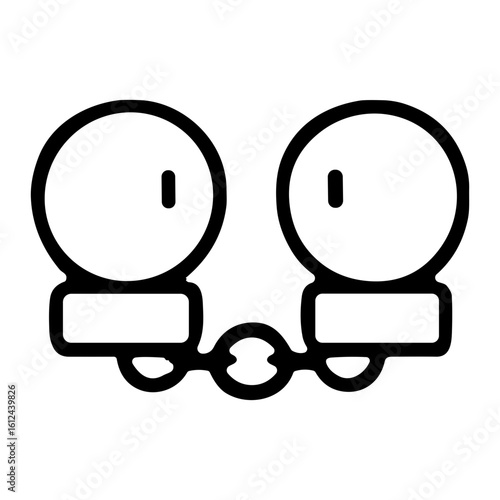 Simple Outline Style Handcuffs Criminal Arrest Restraint Law Enforcement Icon