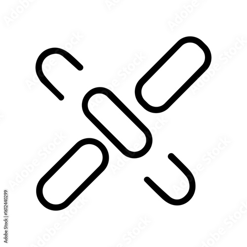 Minimalist Outline Crossed Link Connection Shape Symbol Icon