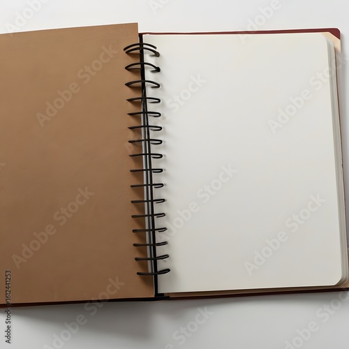open notebook isolated on white