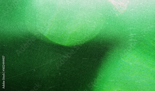 Foto light leak overlay effect with blur green light leaks and bokeh, retro grain noi