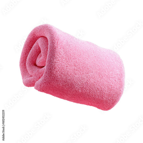 Rolled pink fleece blanket