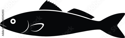 Fish Sea Bass Silhouette Vector illustration