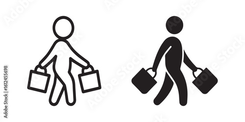 Shopping spree vector art illustration in outline and silhouette style