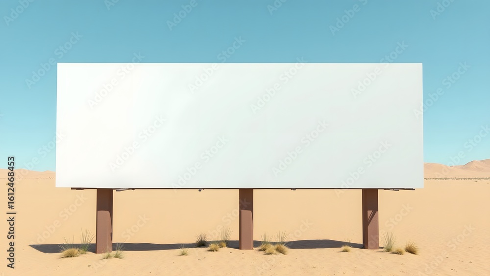Obraz premium Commercial Display Mockup: Blank Billboard in Desert Environment