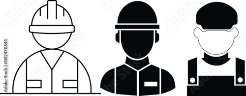 construction, engineering, industrial labor symbol.Construction engineer glyph icon with hard hat for building professional industrial worker and site foreman vector illustration vector solid glyph