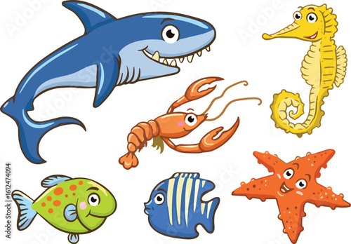 PrintCartoon children characters in colorful outfits, playful diverse group illustration, educational design elements, creative kids clipart for school material