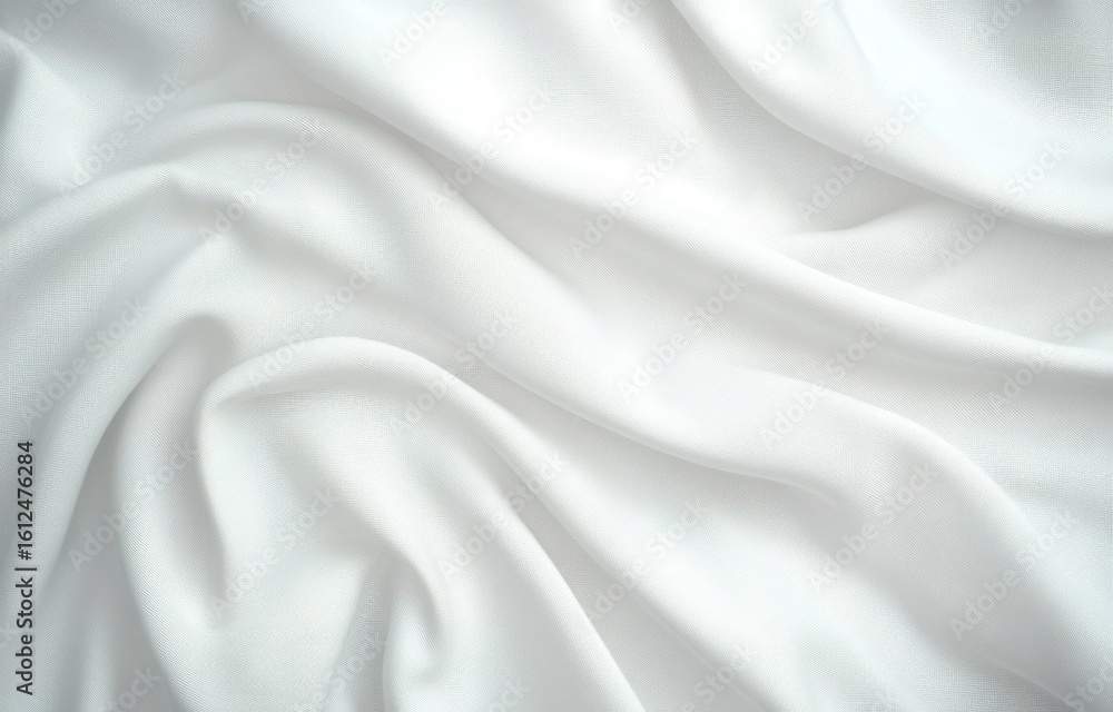 Obraz premium Soft white fabric with gentle folds and smooth texture creating a calm and delicate appearance