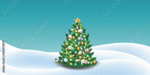 雪　クリスマス　冬　クリスマスツリー　背景	