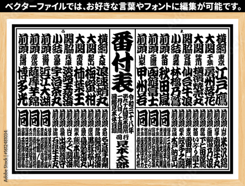 【文字編集可能】大相撲　都道府県別 番付表 テンプレート　雛型フォーマット