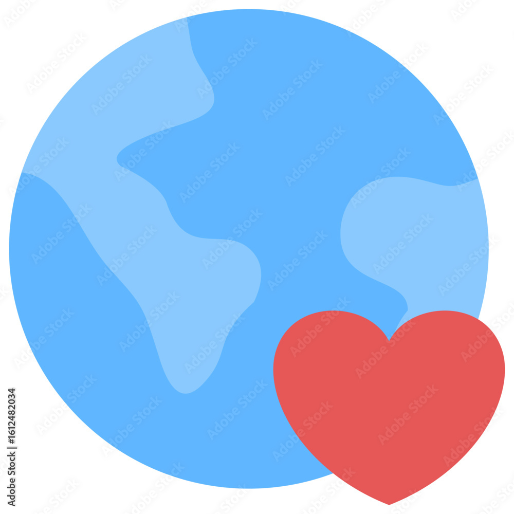 Earth Heart Icon Earth Heart Icon