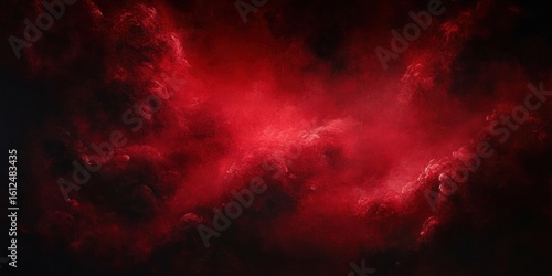 dark red and black swirling smoky clouds creating an intense and mysterious atmosphere with deep shadows and glowing highlights