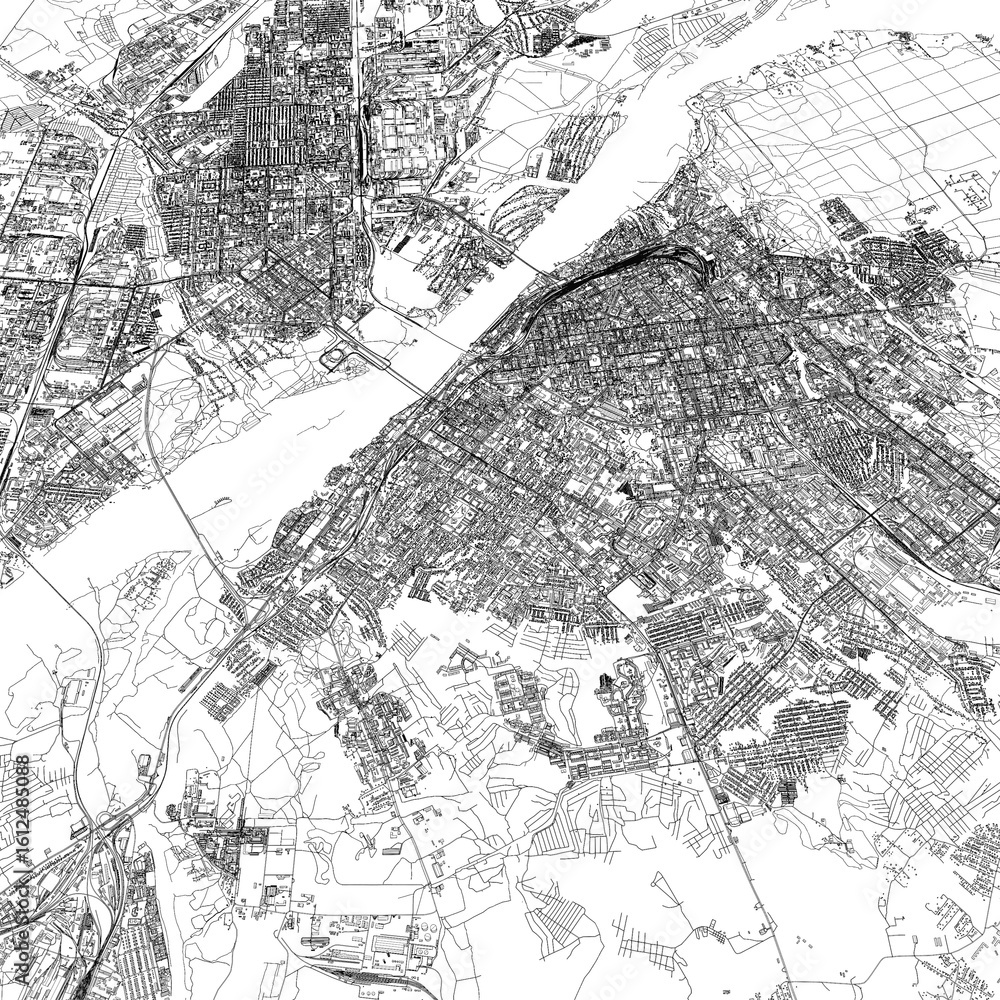 Naklejka premium 3D illustration of city and urban in Novosibirsk Russia