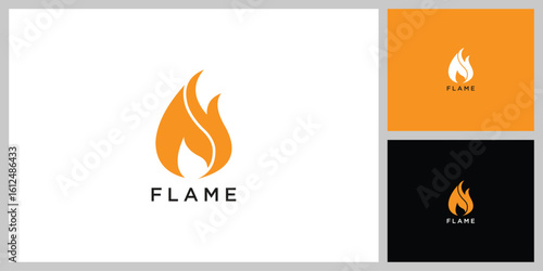 Fire Flame Logo design vector. Bonfire Silhouette Logotype icon
