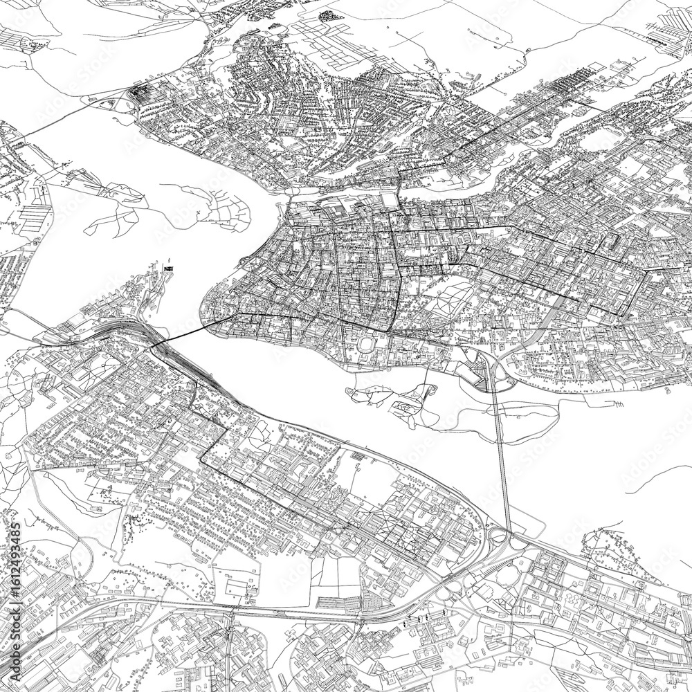 Fototapeta premium 3D illustration of city and urban in Irkutsk Russia