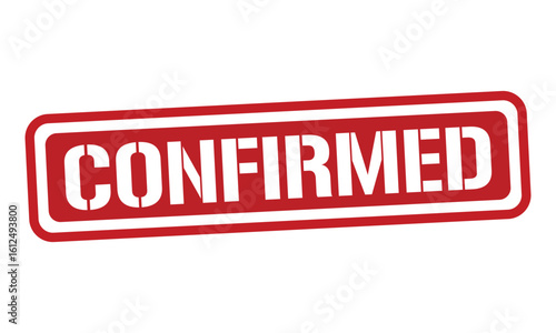 CONFIRMED red stamp text vector, rubber stamp