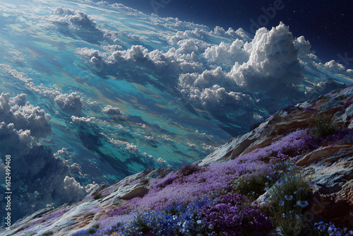 view from the mountains on new world