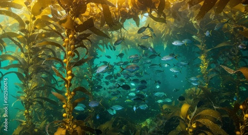 Underwater kelp forest teeming with fish (3)