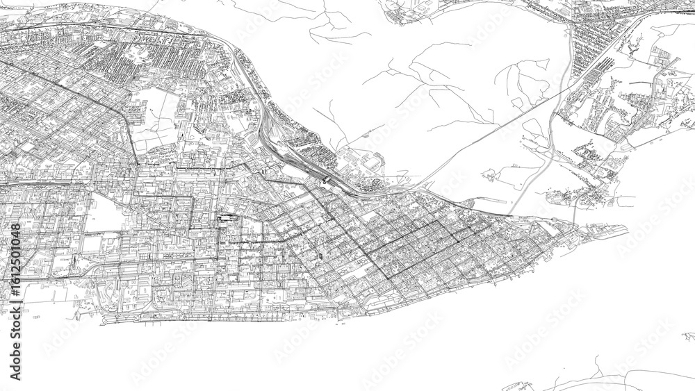 Naklejka premium 3D illustration of city and urban in Samara Russia