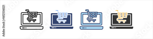 Online Shopping Icon Set Multiple Style Collection