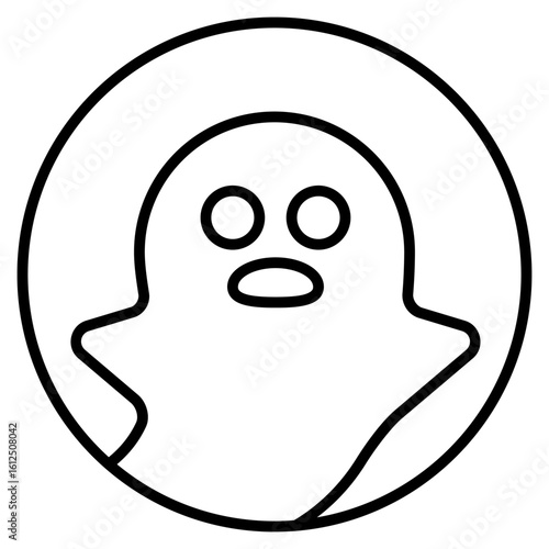 Profile Ghost icon with outline style and pixel perfect base. Suitable for website design, logo, app and UI. Based on the size of the icon in general, so it can be reduced.