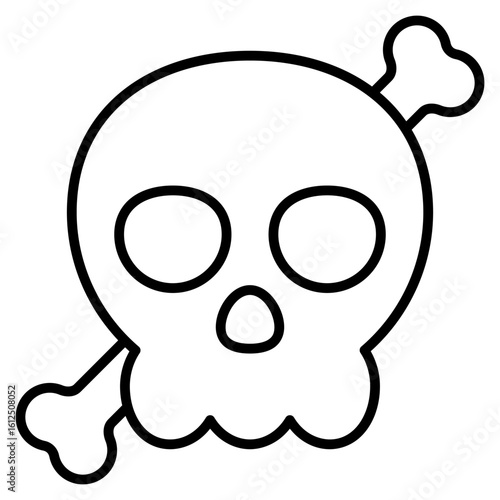 Skull icon with outline style and pixel perfect base. Suitable for website design, logo, app and UI. Based on the size of the icon in general, so it can be reduced.