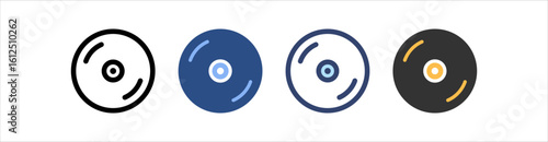 Cd Icon Set Multiple Style Collection