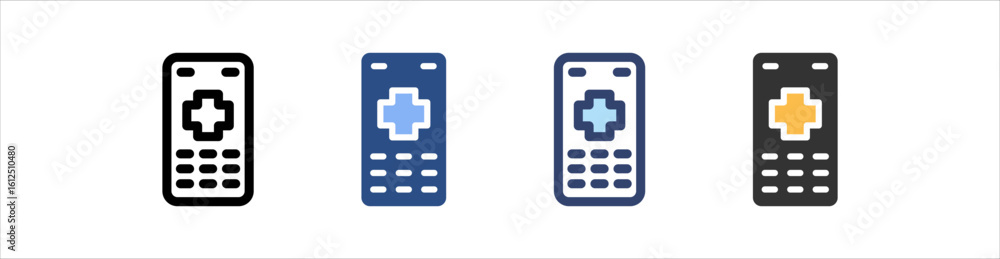 Obraz premium Remote Icon Set Multiple Style Collection