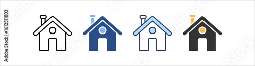 Home Icon Set Multiple Style Collection