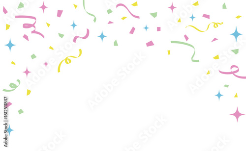 パステルカラーの紙吹雪背景素材