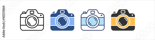Camera Icon Set Multiple Style Collection