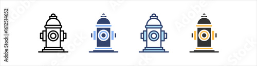 Fire Hydrant Icon Set Multiple Style Collection