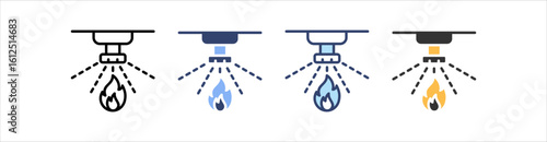 Sprinkler Icon Set Multiple Style Collection