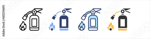 Fire Extinguisher Icon Set Multiple Style Collection