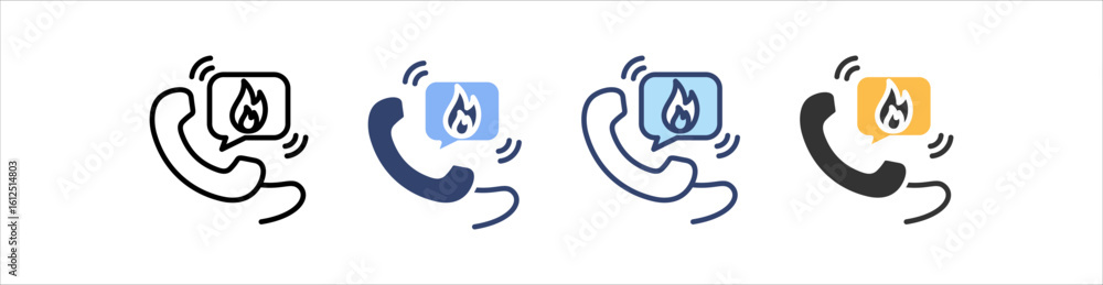 Fototapeta premium Emergency Call Icon Set Multiple Style Collection