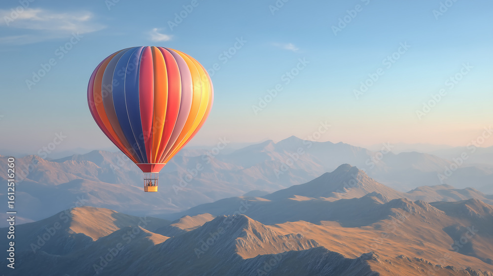 Obraz premium Balloons soar over mountains