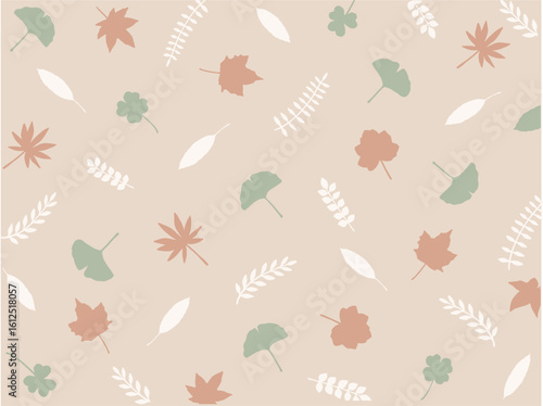 ナチュラルな秋の葉柄