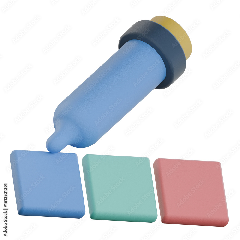 Fototapeta premium Color picker tool 3d icon colorful style